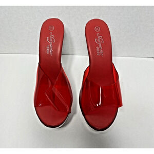 Shuzumiao High Heel Stiletto Platform Mule Clear Party Shoes Size 36 US 5.5